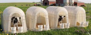 Дом для телят с заграждением оцинкованным 012044 фото